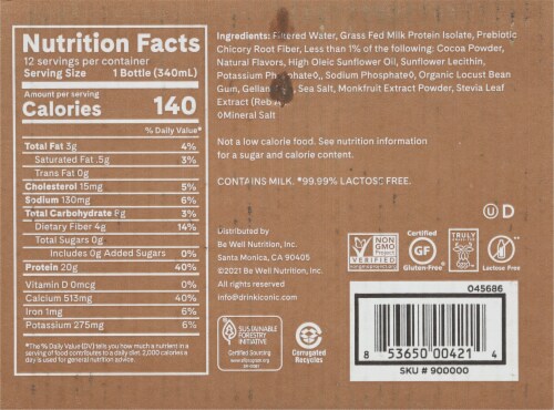 Iconic® Grass Fed Chocolate Truffle Protein Drink Perspective: bottom