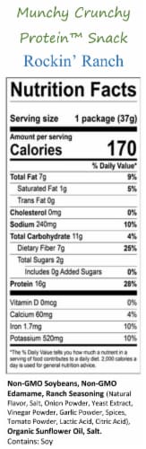 Rockin' Ranch 30-Packet Munchy Crunchy Protein Snack -Vegan Perspective: bottom
