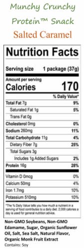 Salted Caramel 30-Packet Munchy Crunchy Protein Snack - Vegan Perspective: bottom