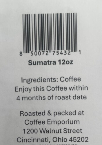 Coffee Emporium French Roast Sumatra Coffee Perspective: bottom