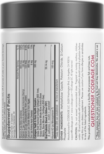 Codeage Oral Care Nutrition Teeth & Gums Probiotic Dietary Supplement Perspective: bottom