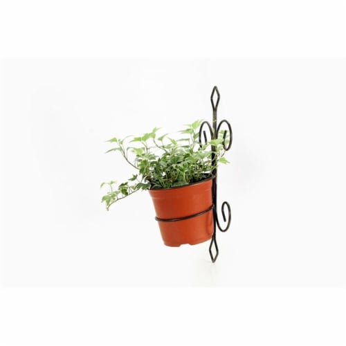 ORE International LB-1717 16 in. Single Pot Cast-Iron Crest Wall Planter Decor Perspective: bottom
