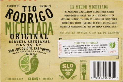 Tio Rodrigo Original Michelada Craft Beer Perspective: bottom