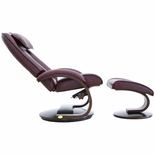 Relax-R BRAMPTON052009 Brampton Recliner & Ottoman, Merlot Burgundy Perspective: bottom