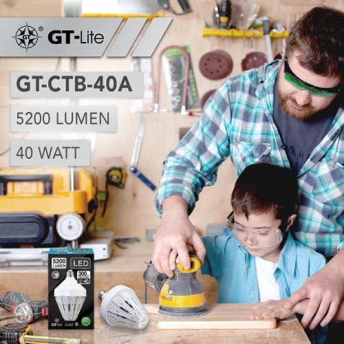 GT-Lite 300-Watt Equivalent Corn Cob Undimmable LED  Light Bulb E26 base in Daylight 5000K Perspective: bottom