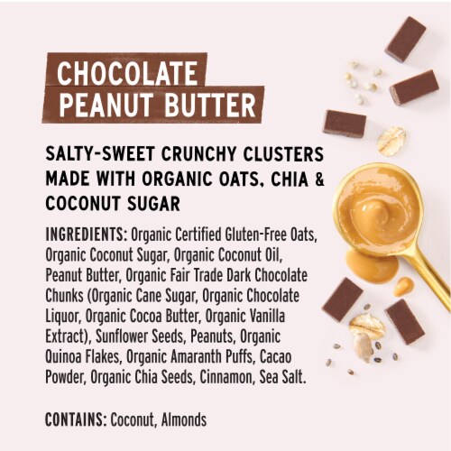 Purely Elizabeth Grain Free Chocolate Peanut Butter Ancient Grain Granola Perspective: bottom