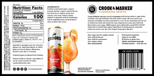 Crooks Tangerine Fizz Bubbles Canned Cocktails Perspective: bottom