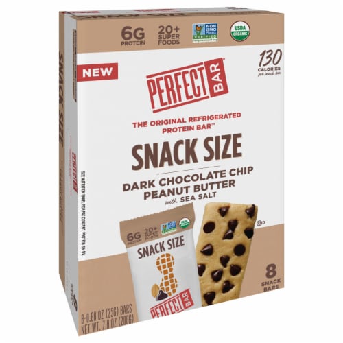 Perfect Bar Mini Dark Chocolate Chip Peanut Butter Protein Bar Organic 8 Count Perspective: bottom