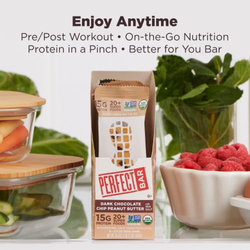 Perfect Bar Refrigerated Dark Chocolate Chip Peanut Butter Protein Bar Perspective: bottom