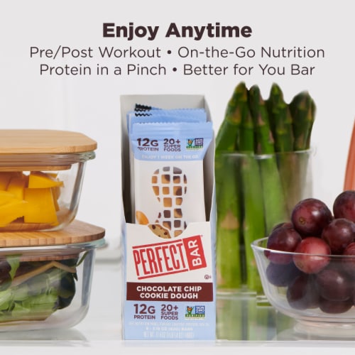 Perfect Bar Chocolate Chip Cookie Dough Nut Butter Protein Bar Perspective: bottom