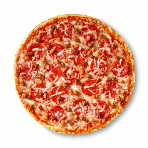 One Bite 3 Meat Frozen Pizza Perspective: bottom