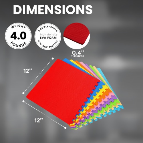 BalanceFrom 9 Color Extra Thick Interlocking Puzzle Foam Exercise Play Mats, 36 Perspective: bottom