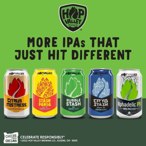 Hop Valley Hazy Daze Vp Beer Cans Perspective: bottom