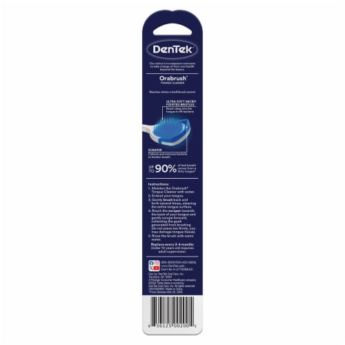 DenTek Orabrush 2-in-1 Breath Freshening Tongue Cleaner Perspective: bottom