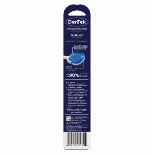 DenTek Orabrush 2-in-1 Breath Freshening Tongue Cleaner Perspective: bottom