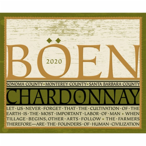 Boen Chardonnay Santa Barbara Monterey & Sonoma Counties White Wine Perspective: bottom