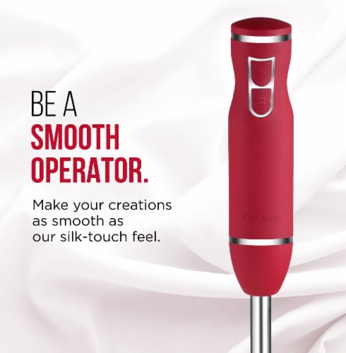Chefman 300 Watt 2 Speed Immersion Blender - Red/Silver Perspective: bottom
