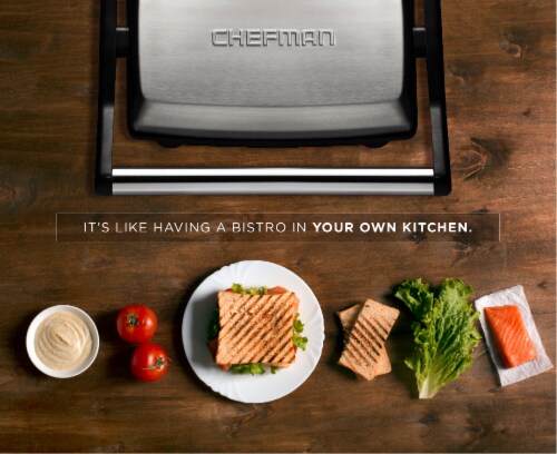 Chefman Grill and Panini Press - Black/Silver Perspective: bottom