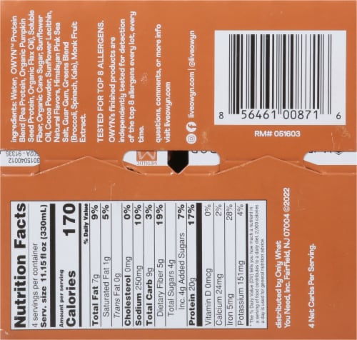 OWYN™ Dark Chocolate Non-Dairy Protein Shake Perspective: bottom