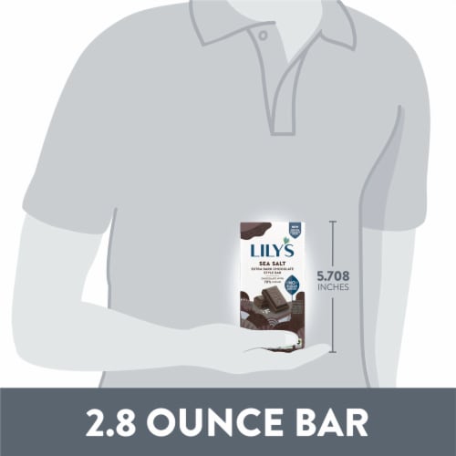 LILY'S Sea Salt Extra Dark Chocolate Style No Sugar Added Sweets Bar Perspective: bottom
