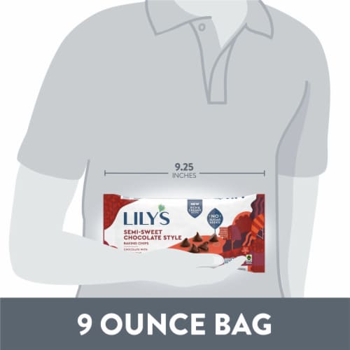 LILY'S Semi-Sweet Chocolate Style No Added Sugar Baking Chips Bag Perspective: bottom