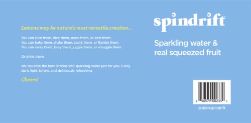 Spindrift® Lemon Flavored Sparkling Water Cans Perspective: bottom