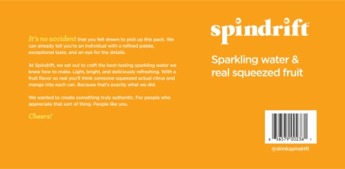 Spindrift® Mango Orange Flavored Sparkling Water Cans Perspective: bottom