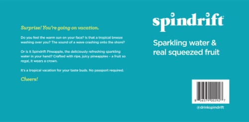 Spindrift® Pineapple Sparkling Water Perspective: bottom