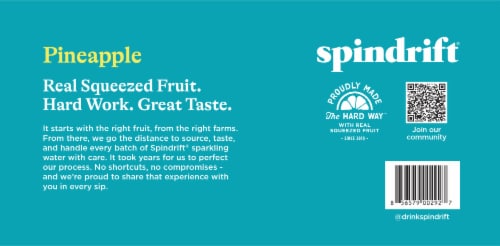 Spindrift® Pineapple Sparkling Water Cans Perspective: bottom