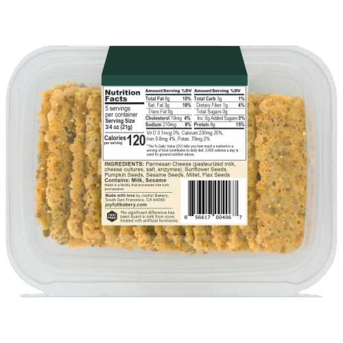 Joyfull Bakery® Seeded Parmesan Crackers Perspective: bottom