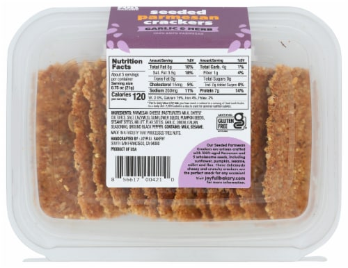 Joyfull Bakery® Seeded Parmesan Garlic & Herb Crackers Perspective: bottom