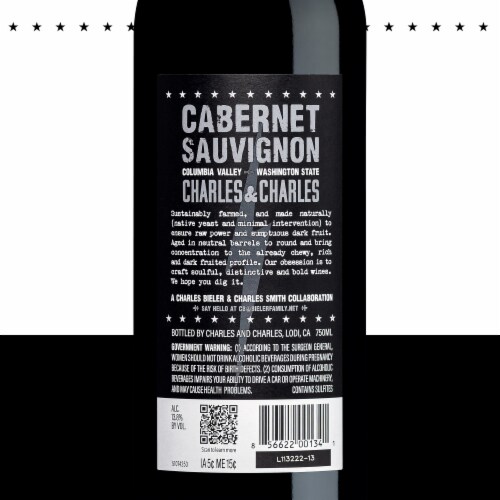 Charles & Charles Bolt Cabernet Sauvignon Washington Red Wine 750 ml Perspective: bottom