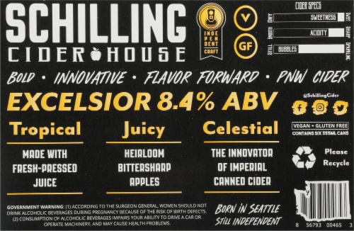 Schilling Excelsior Pineapple Imperial Cider Perspective: bottom