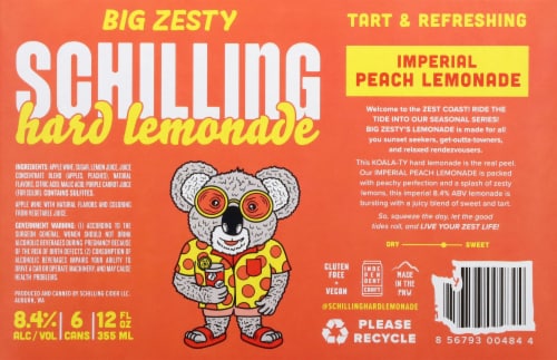 Schilling Seasonal Imperial Peach Hard Lemonade Perspective: bottom