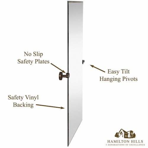Hamilton Hills 30x40inch Bronze Pivot Mirror with Wall Brackets Perspective: bottom