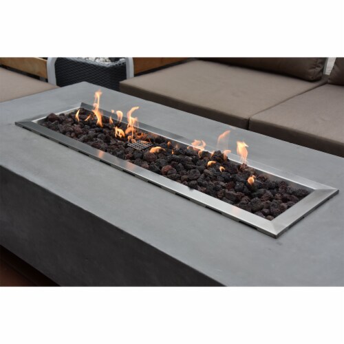 Elementi Granville 60 In Concrete Outdoor 45,000 BTU Natural Gas Fire Pit Table Perspective: bottom