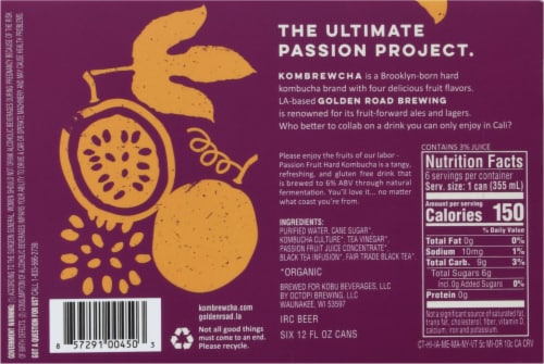 Golden Road Brewing Kombrewcha Passion Fruit Hard Kombucha Perspective: bottom
