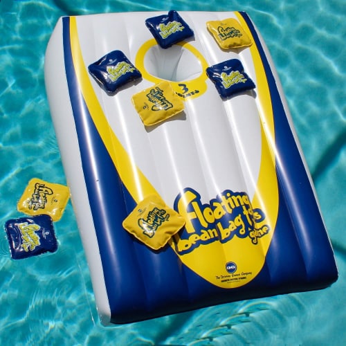 Driveway Games Floating Bean Bag Toss Inflatable Cornhole Game for Outdoor Pool Perspective: bottom