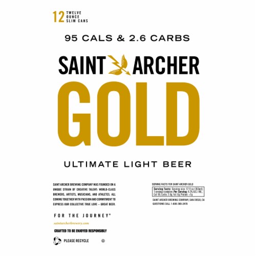 Saint Archer Gold Light Craft Lager Beer Perspective: bottom