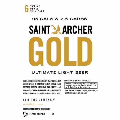 Saint Archer Brewing Company Gold Light Lager Beer Perspective: bottom