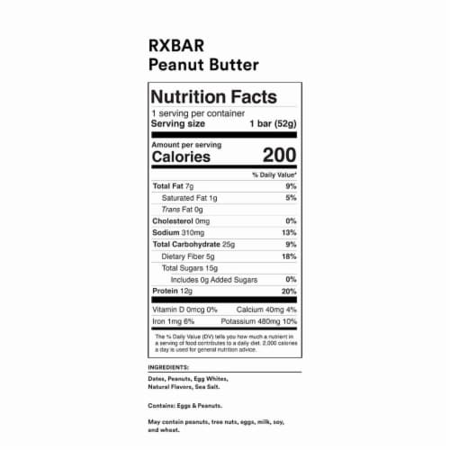 RXBAR Peanut Butter Protein Bars Perspective: bottom