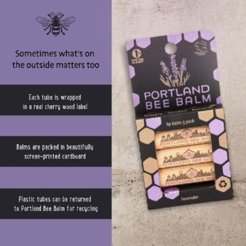 Portland Bee Balm Lavender Beeswax Based Lip Balm Perspective: bottom