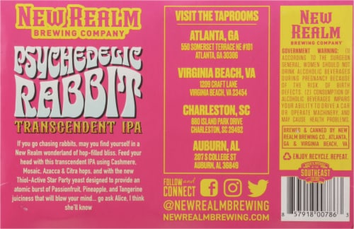 New Realm Psychedelic Rabbit IPA Craft Beer Perspective: bottom