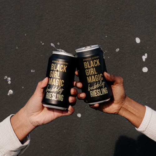 Black Girl Magic Bubbly Riesling California Sparkling Wine Can Perspective: bottom