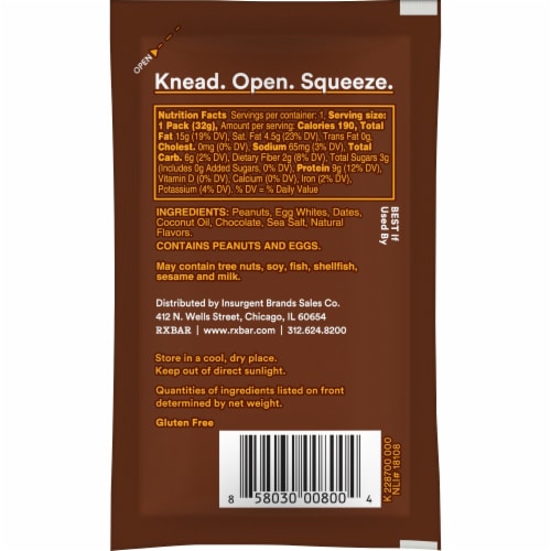 RX Nut Butter Chocolate Peanut Butter Perspective: bottom