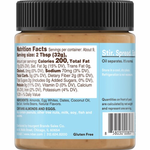 RX Nut Butter Vanilla Almond Butter Perspective: bottom