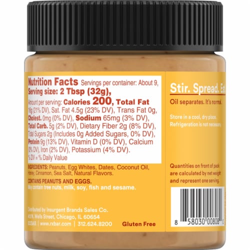 RX Nut Butter Honey Cinnamon Peanut Butter Perspective: bottom