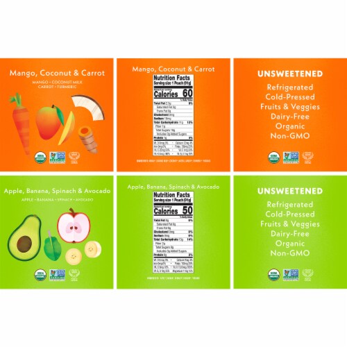 Once Upon a Farm | Organic Fruit & Veggie Blend Baby Sampler | Pack of 24 Perspective: bottom