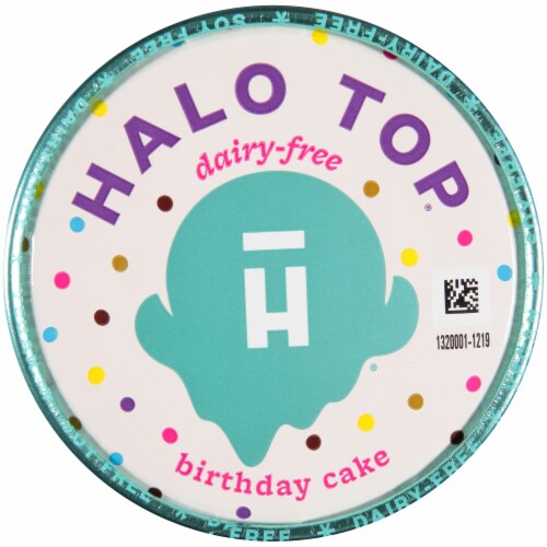 Halo Top® Dairy-Free & Soy-Free Vegan Birthday Cake Frozen Dessert Perspective: bottom