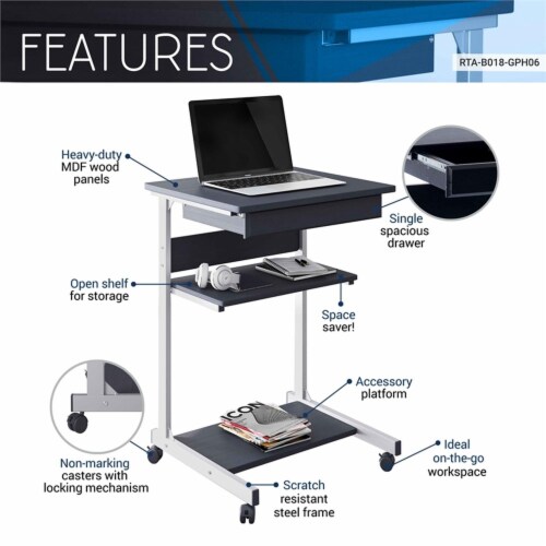 Techni mobili modus metal computer student laptop desk in graphite discount